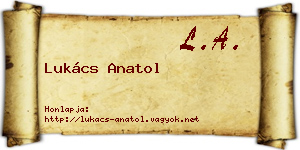 Lukács Anatol névjegykártya